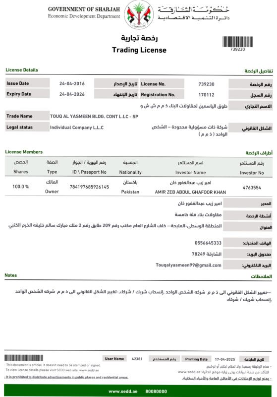 Trade Licence 2025